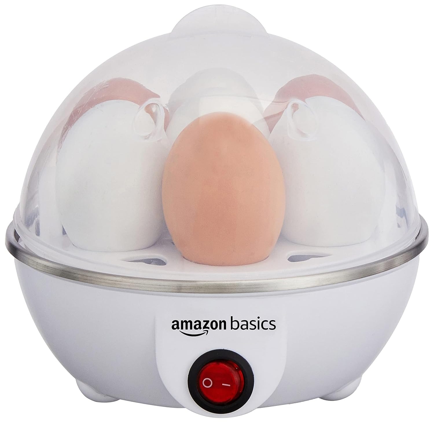 amazon basics electric egg boiler | 350 watt | boils upto 7 eggs | automatic operation, 3 boiling modes | overheat protection | stainless steel heating plate, measuring cup | 75ml | plastic | white amazon basics electric egg boiler | 350 watt | boils upto 7 eggs | automatic operation, 3 boiling modes | overheat protection | stainless steel heating plate, measuring cup | 75ml | plastic | white